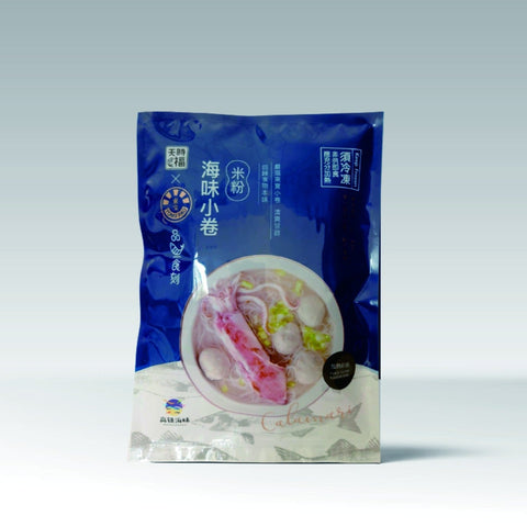 Seafood Flavor Neritic Squid and Rice Noodle 750g 天時福 海味小卷米粉 (含整條小卷、虱目魚丸、米粉)