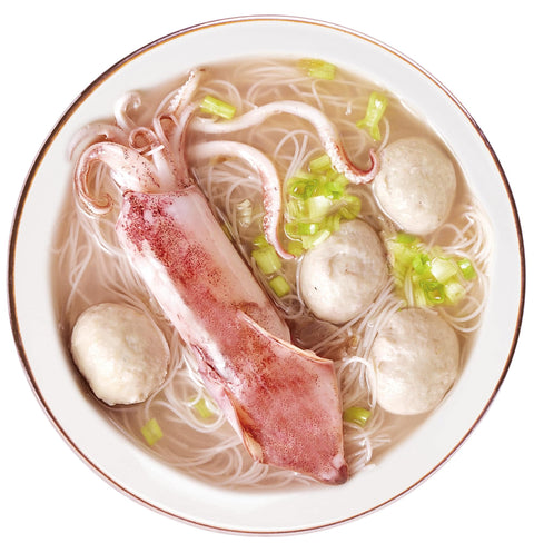 Seafood Flavor Neritic Squid and Rice Noodle 750g 天時福 海味小卷米粉 (含整條小卷、虱目魚丸、米粉)
