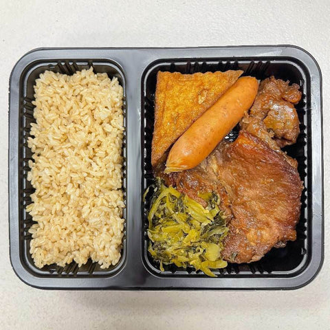 Taiwanese Braised Pork Chop Bento Box 台式滷排骨便當 - Canaan Foods