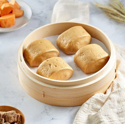 Brown Sugar and Sweet Potato Handmade Mantou8 pcs 480g 十方苑黑糖地瓜饅頭