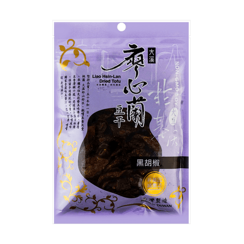 Liao Hsin Lan Dried Tofu with Black Pepper 110 g 廖心蘭 大溪豆乾 黑胡椒
