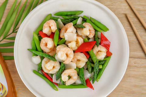 Stir-Fried Shrimp with Asparagus and Lily Bulbs 百合蘆筍蝦仁