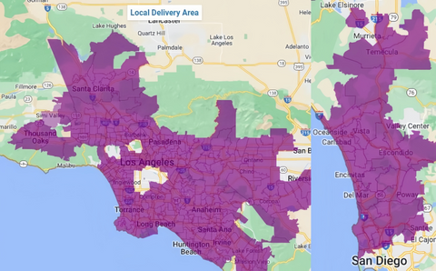Local Delivery-Most of South California areas