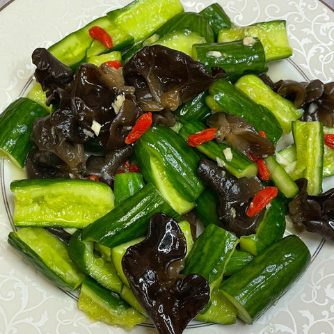Stir Cucumber with Black Fungus- Cold Dish 涼拌黑木耳小黃瓜