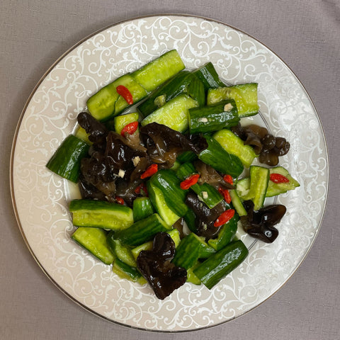 Stir Cucumber with Black Fungus- Cold Dish 涼拌黑木耳小黃瓜